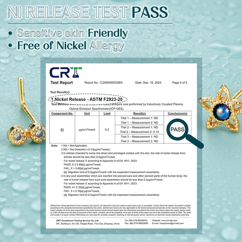 Yadoca Gold Nose Rings Studs for Women - 20G Surgical Steel Nose Ring L Shaped Nose Piercing Jewelry Hypoallergenic CZ Heart Nose Studs Silver Rose Gold 16Pcs - Image 2